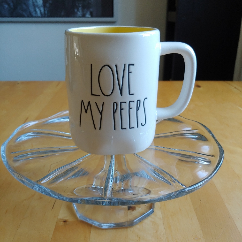 Rae Dunn Love My Peeps Mug Yellow Easter Spring Cup